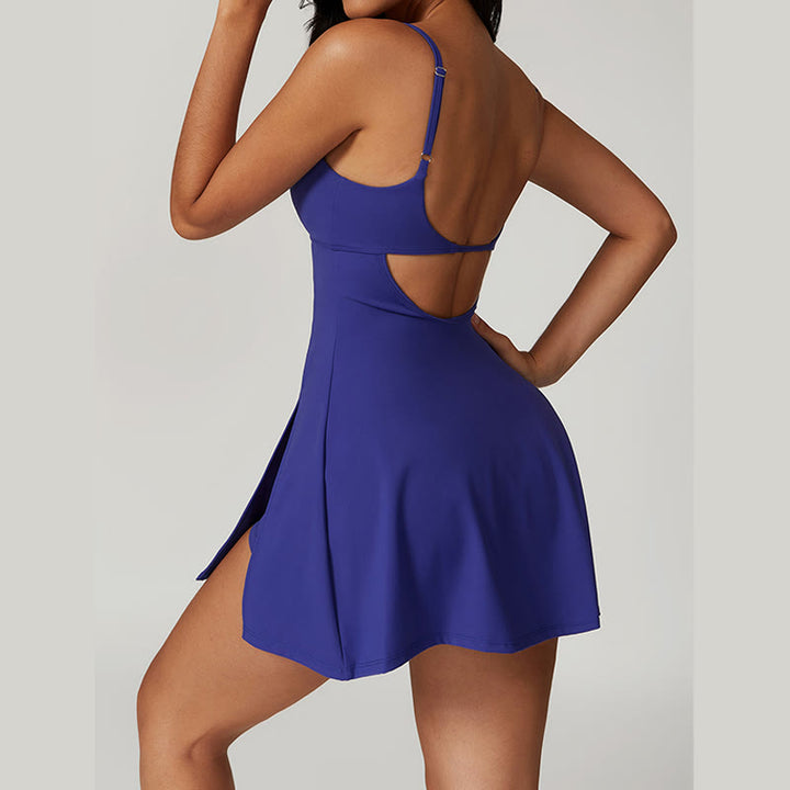 Vestido deportivo para mujer con Buddha Stones , liso, sin espalda, tenis, yoga - image 45