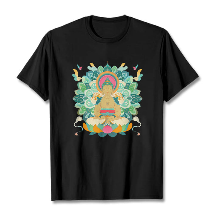 Buddha Stones Butterfly Lotus Camiseta inspirada en Buda - Negro - 2XL - image 3
