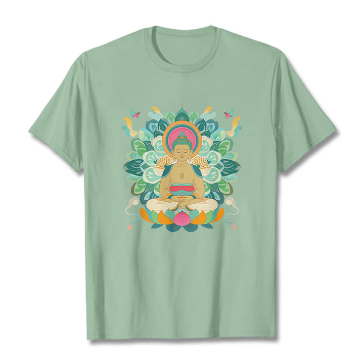 Buddha Stones Butterfly Lotus Camiseta inspirada en Buda - Verde pálido - 2XL - image 13