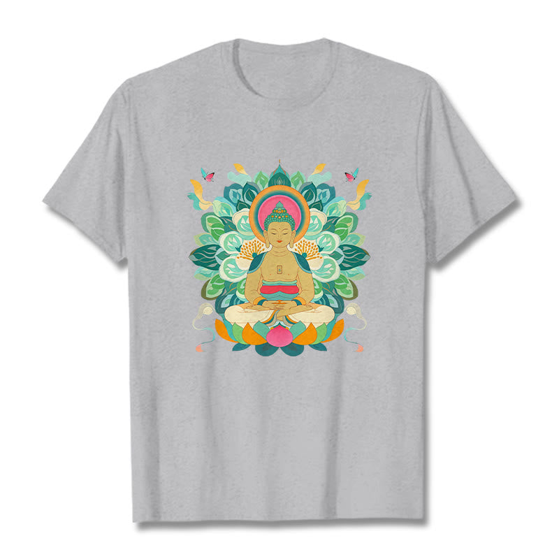 Buddha Stones Butterfly Lotus Camiseta inspirada en Buda - Gris claro - 2XL - image 18