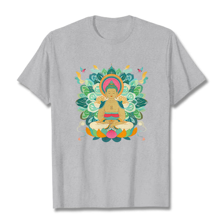 Buddha Stones Butterfly Lotus Camiseta inspirada en Buda - Gris claro - 2XL - image 18