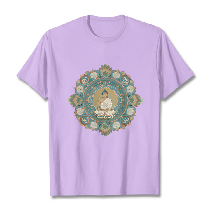 Camiseta de Flores de Mandala de Piedra de Buda - Ciruela - 2XL - image 15
