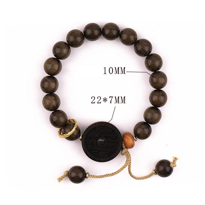 Piedras de Buda Madera de Ébano Fantasmas de Montaña Pulsera de Equilibrio Gasto de Dinero