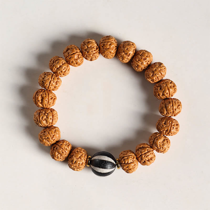 Buda Piedras Semilla de Bodhi Cuenta Dzi de Tres Ojos Amuleto de la Mano de Buda Pulsera de Riqueza