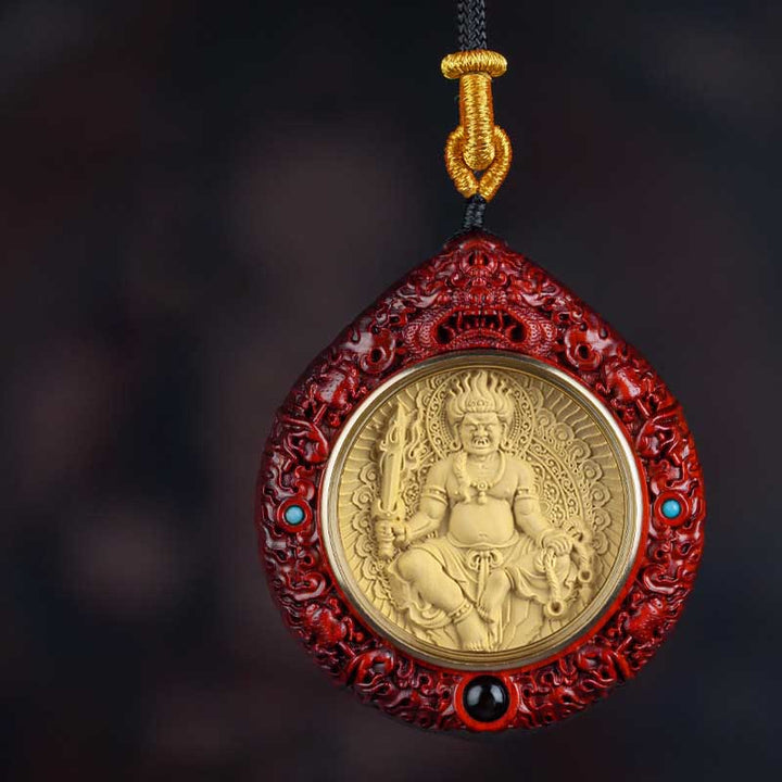 	Buddha Stones Chinese Zodiac Natal Buddha Small Leaf Red Sandalwood Ebony Longevity Necklace Pendant  - Gallo-Acalanatha - Sándalo rojo de hoja pequeña - image 11