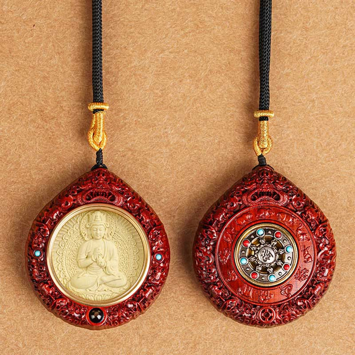 	Buddha Stones Chinese Zodiac Natal Buddha Small Leaf Red Sandalwood Ebony Longevity Necklace Pendant  - image 25
