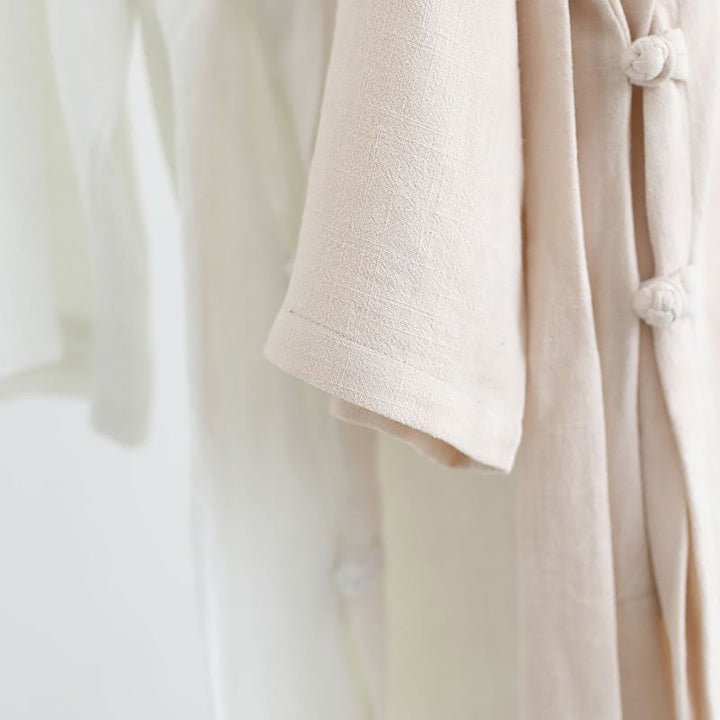 Juego de ropa de meditación Zen Tai Chi de algodón y lino, camisa de hombre de manga larga con cuello en V y pantalones, 2 piezas - image 19