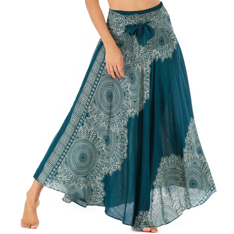 Buddha Stones Dos Estilos Vestido de Playa con Falda Mandala Flor Boho - image 1