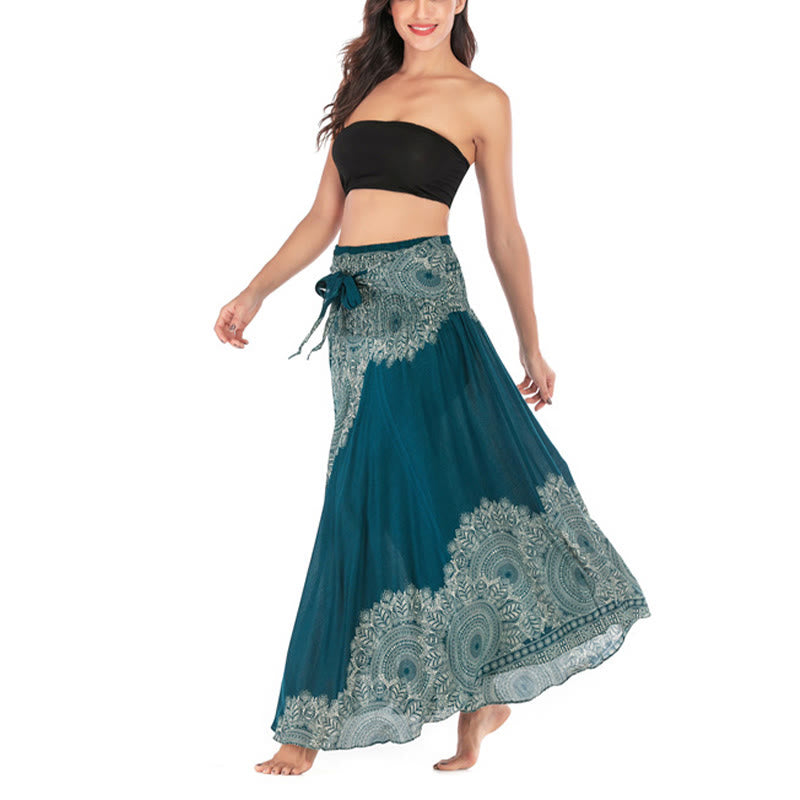 Buddha Stones Dos Estilos Vestido de Playa con Falda Mandala Flor Boho - image 5