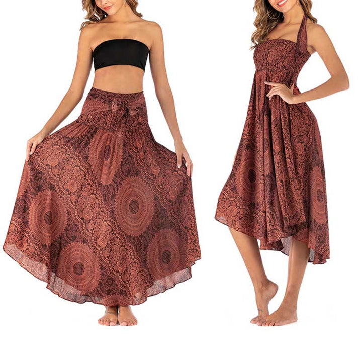 Piedras de Buda Dos Estilos Vestido Falda Flor Rosa de los Vientos Boho - image 33