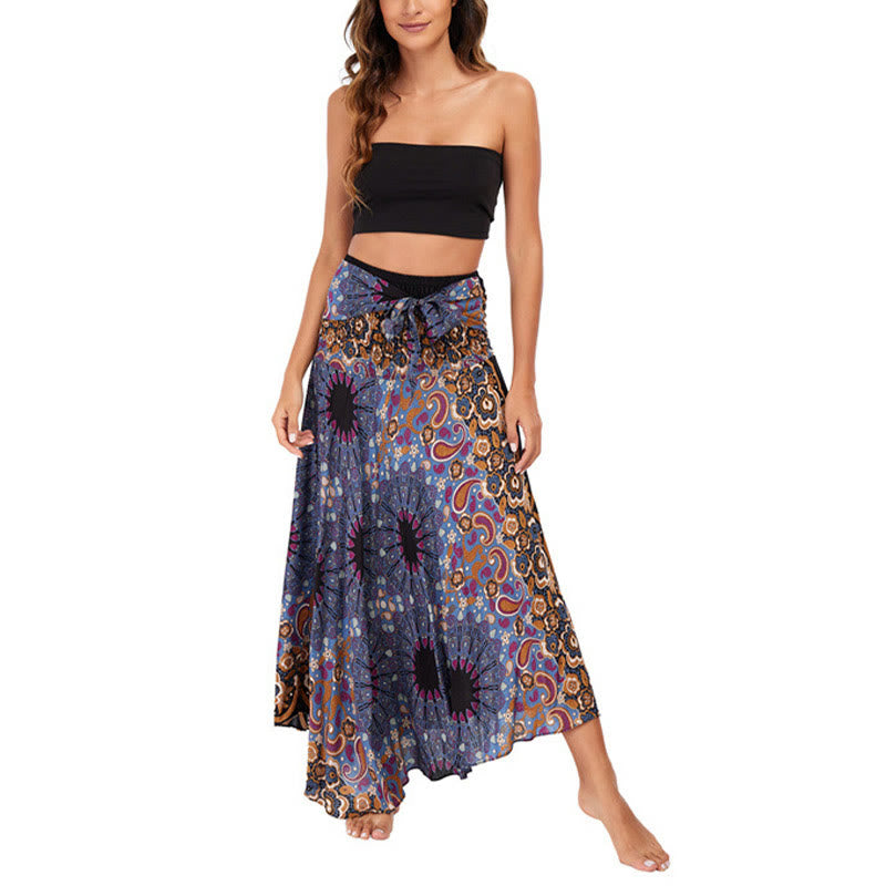 		Buddha Stones Dos Estilos Vestido Bohemio Mandala Flor Gota de Agua Vestido con Cordones - image 16