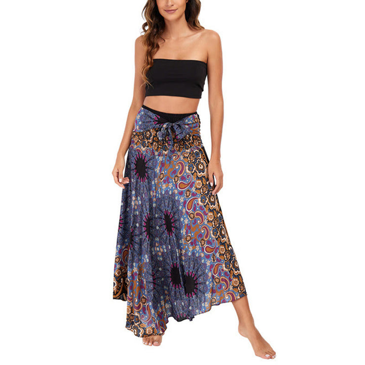 		Buddha Stones Dos Estilos Vestido Bohemio Mandala Flor Gota de Agua Vestido con Cordones - image 16