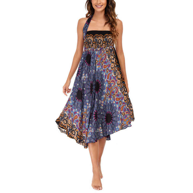 		Buddha Stones Dos Estilos Vestido Bohemio Mandala Flor Gota de Agua Vestido con Cordones - image 20