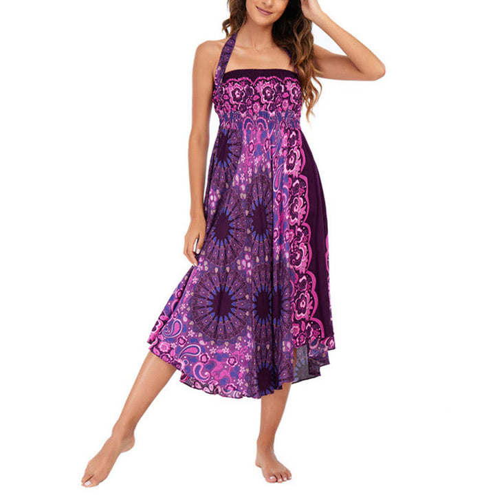 		Buddha Stones Dos Estilos Vestido Bohemio Mandala Flor Gota de Agua Vestido con Cordones - image 2