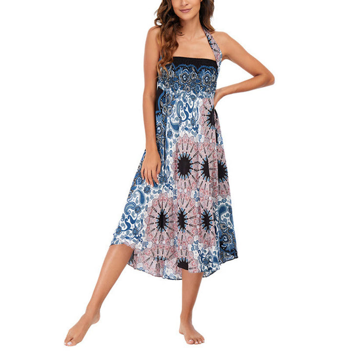 		Buddha Stones Dos Estilos Vestido Bohemio Mandala Flor Gota de Agua Vestido con Cordones - image 13