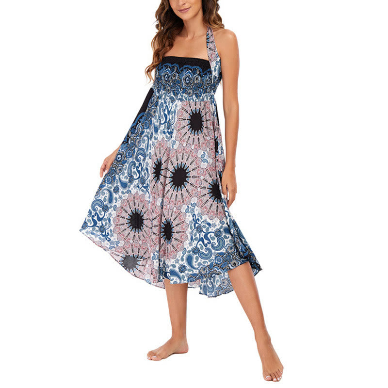 		Buddha Stones Dos Estilos Vestido Bohemio Mandala Flor Gota de Agua Vestido con Cordones - image 10