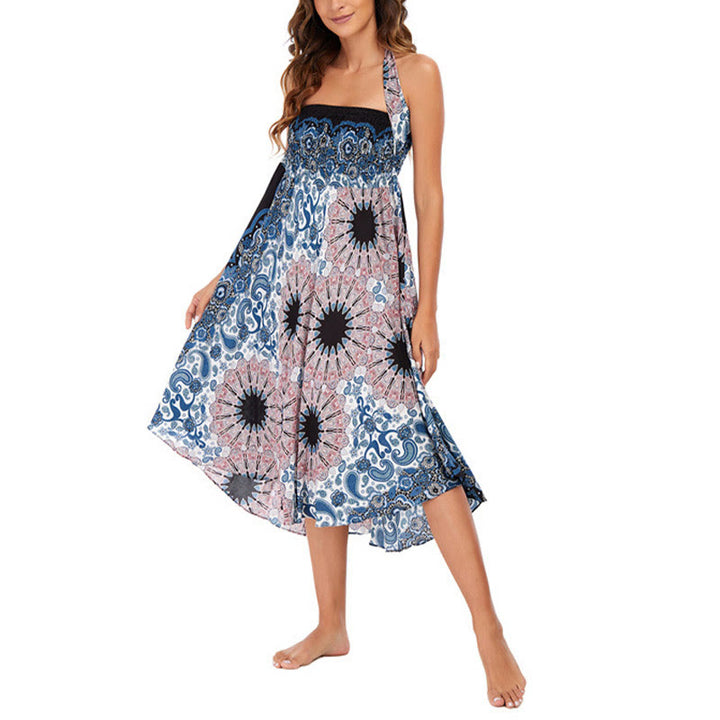 		Buddha Stones Dos Estilos Vestido Bohemio Mandala Flor Gota de Agua Vestido con Cordones - image 10