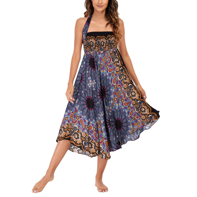 		Buddha Stones Dos Estilos Vestido Bohemio Mandala Flor Gota de Agua Vestido con Cordones - image 17