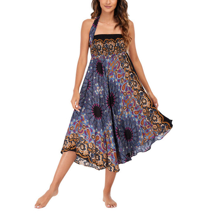 		Buddha Stones Dos Estilos Vestido Bohemio Mandala Flor Gota de Agua Vestido con Cordones - image 17