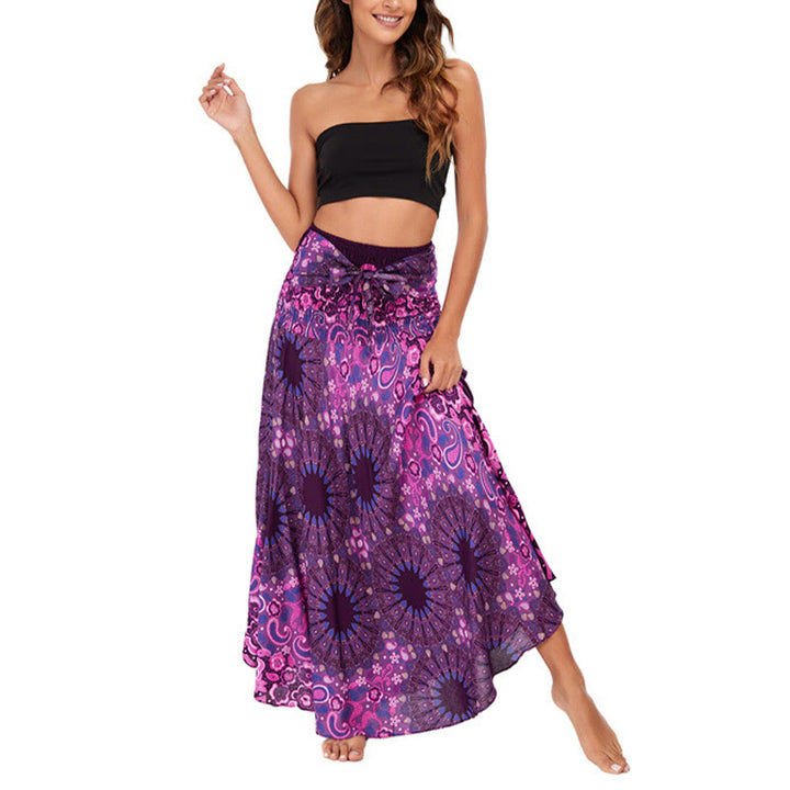 		Buddha Stones Dos Estilos Vestido Bohemio Mandala Flor Gota de Agua Vestido con Cordones - image 3
