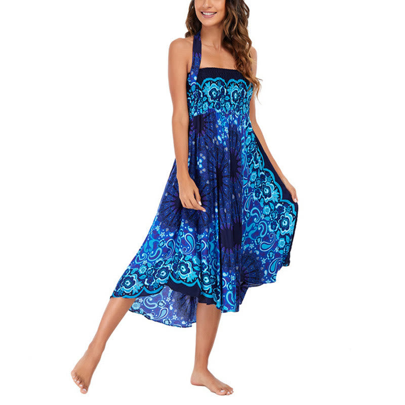 		Buddha Stones Dos Estilos Vestido Bohemio Mandala Flor Gota de Agua Vestido con Cordones - image 33