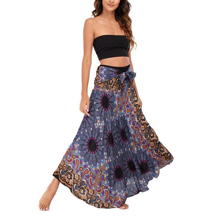 		Buddha Stones Dos Estilos Vestido Bohemio Mandala Flor Gota de Agua Vestido con Cordones - image 18