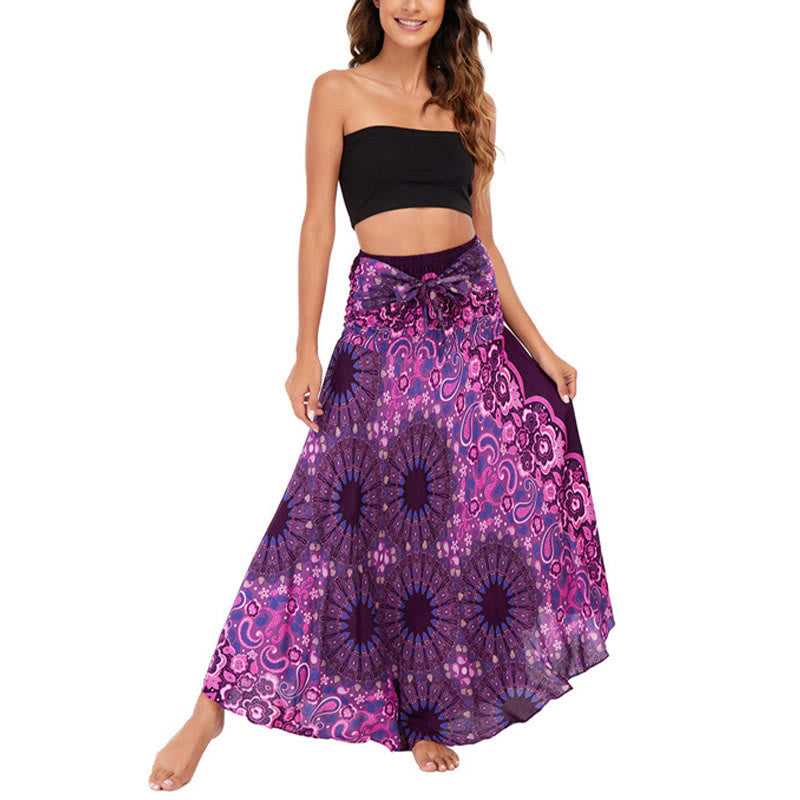 		Buddha Stones Dos Estilos Vestido Bohemio Mandala Flor Gota de Agua Vestido con Cordones - image 1
