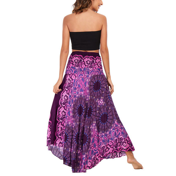 		Buddha Stones Dos Estilos Vestido Bohemio Mandala Flor Gota de Agua Vestido con Cordones - image 4