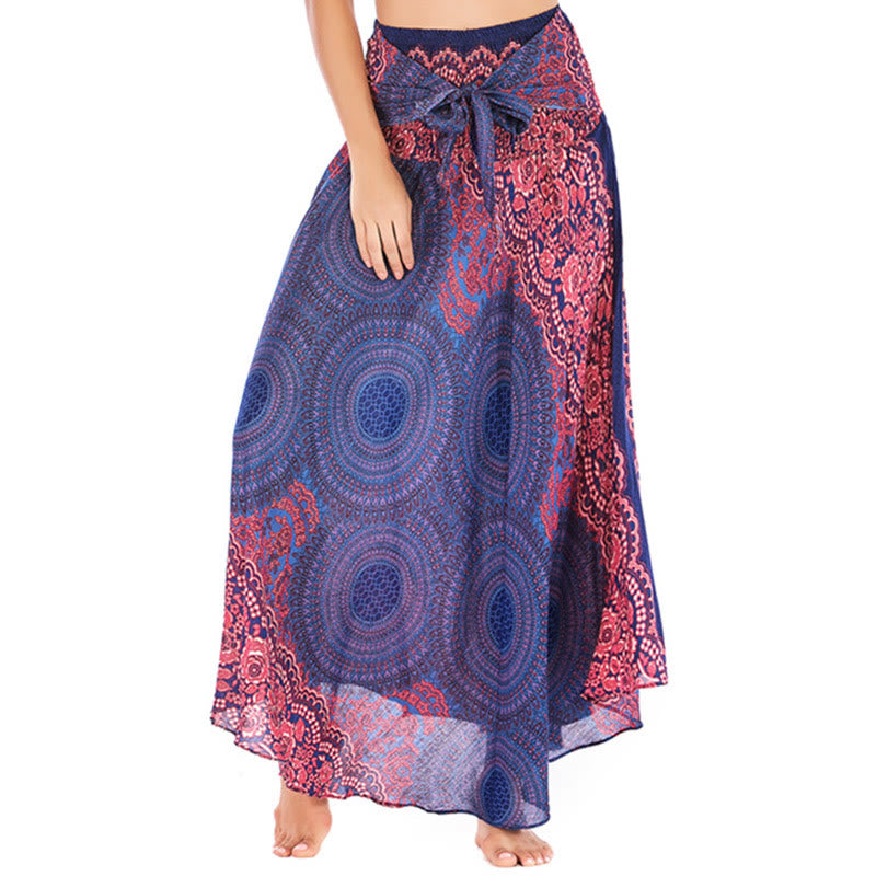 	Buddha Stones Dos Estilos Vestido Bohemio Rosa de los Vientos Flor Vestido con Cordones - Morado medio - US4-12, UK/AU8-16, EU36-44 (F) - image 10