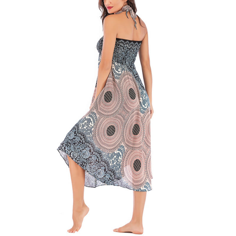 	Buddha Stones Dos Estilos Vestido Bohemio Rosa de los Vientos Flor Vestido con Cordones - image 34