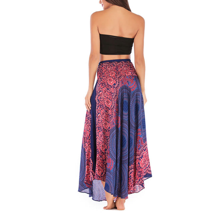 	Buddha Stones Dos Estilos Vestido Bohemio Rosa de los Vientos Flor Vestido con Cordones - image 14