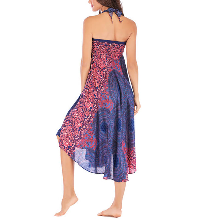 	Buddha Stones Dos Estilos Vestido Bohemio Rosa de los Vientos Flor Vestido con Cordones - image 17