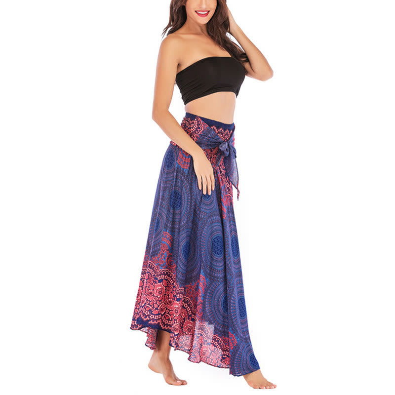 	Buddha Stones Dos Estilos Vestido Bohemio Rosa de los Vientos Flor Vestido con Cordones - image 13