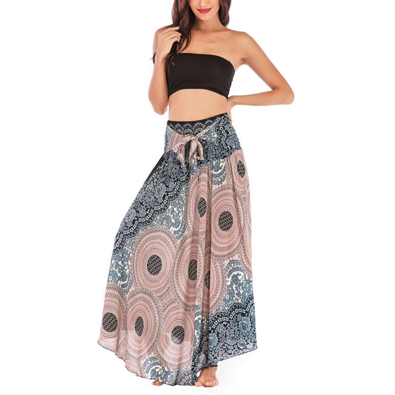 	Buddha Stones Dos Estilos Vestido Bohemio Rosa de los Vientos Flor Vestido con Cordones - image 28
