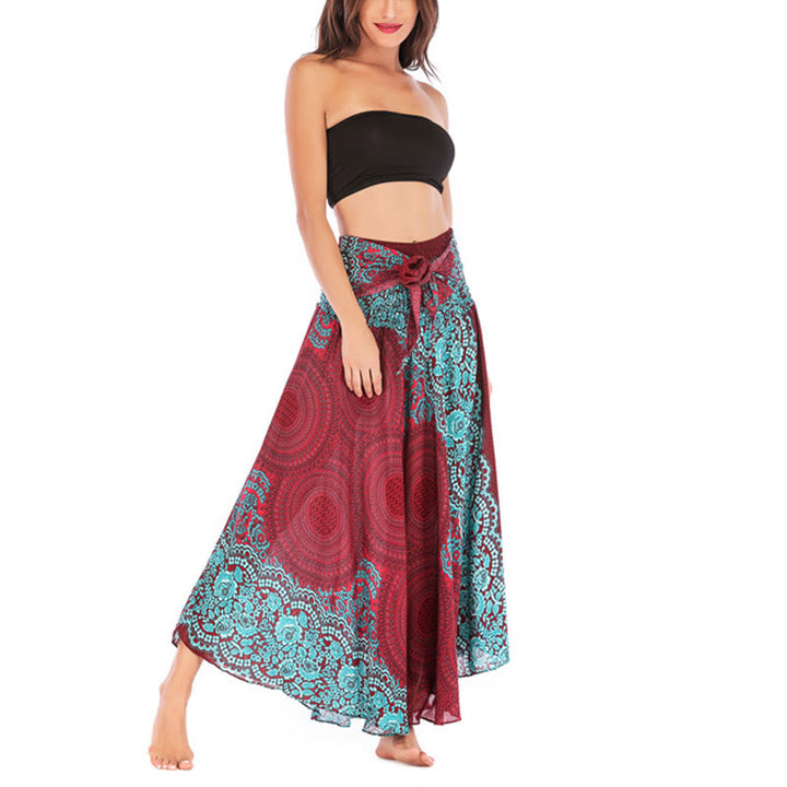 	Buddha Stones Dos Estilos Vestido Bohemio Rosa de los Vientos Flor Vestido con Cordones - image 41