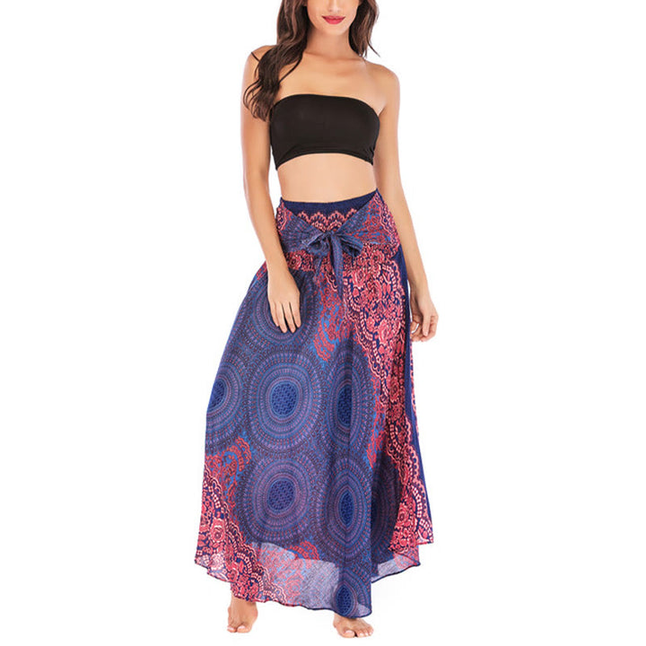 Vestido con falda de encaje y estampado de rosa de los vientos estilo bohemio de Buddha Stones Two Style Wear - image 14