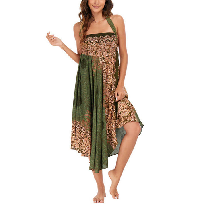 	Buddha Stones Dos Estilos Vestido Bohemio Rosa de los Vientos Flor Vestido con Cordones - image 26