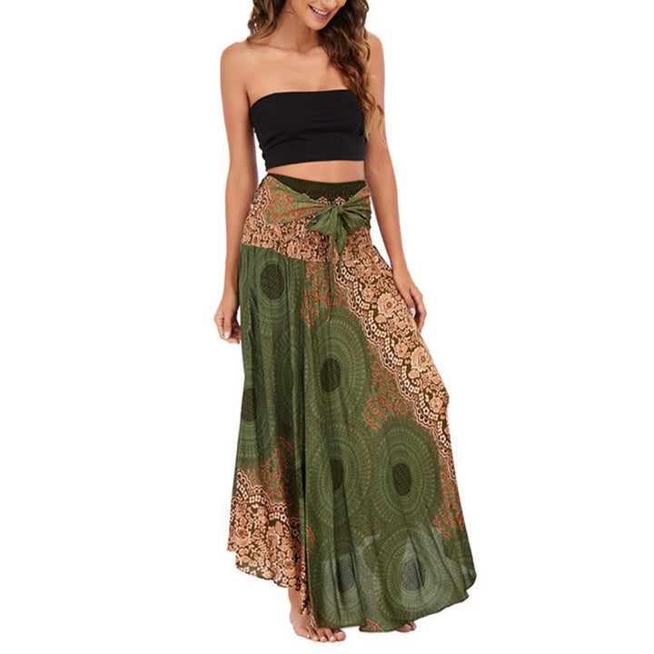 Vestido con falda de encaje y estampado de rosa de los vientos estilo bohemio de Buddha Stones Two Style Wear - image 23
