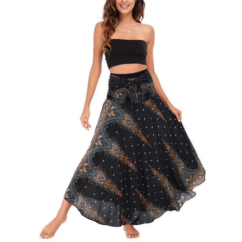 	Buddha Stones Dos Estilos Usa Vestido Boho Verano Pluma de Pavo Real con Encaje - image 9
