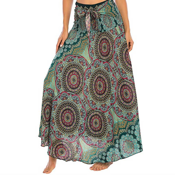 Buddha Stones Dos Estilos Falda con Cordones Estilo Bohemio con Mandala Flor - image 1