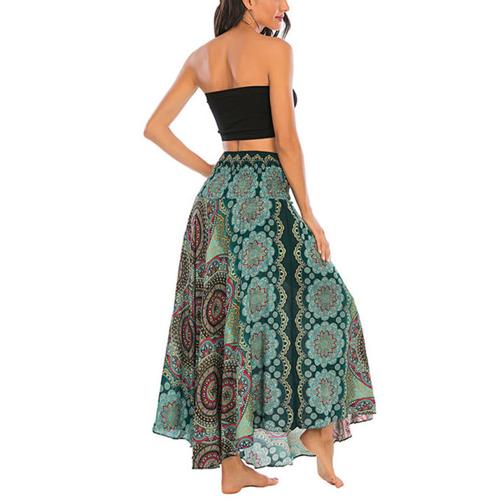 Buddha Stones Dos Estilos Falda con Cordones Estilo Bohemio con Mandala Flor - image 6