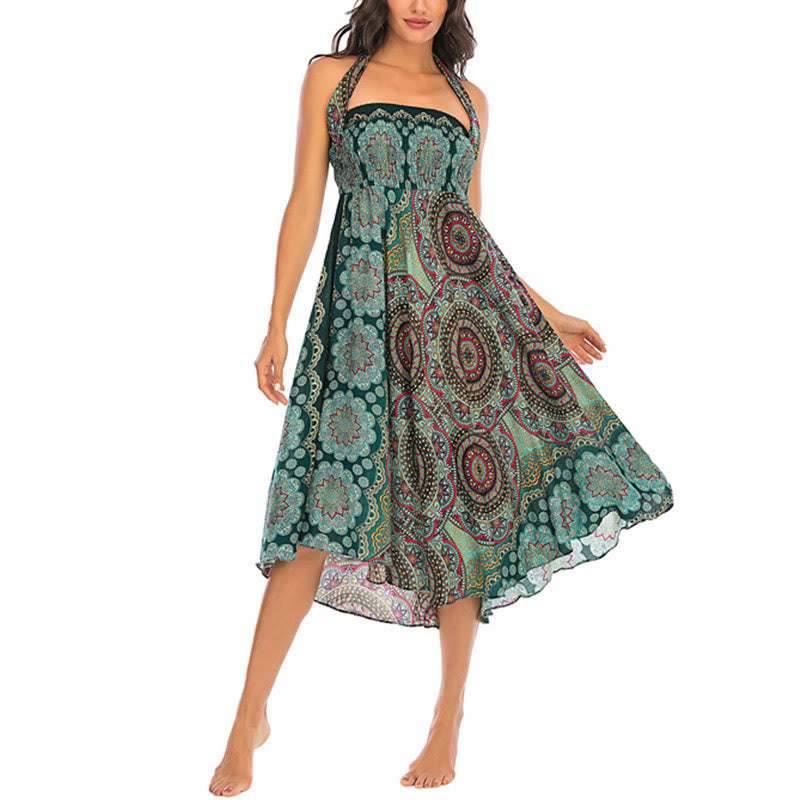 Buddha Stones Dos Estilos Falda con Cordones Estilo Bohemio con Mandala Flor - image 3
