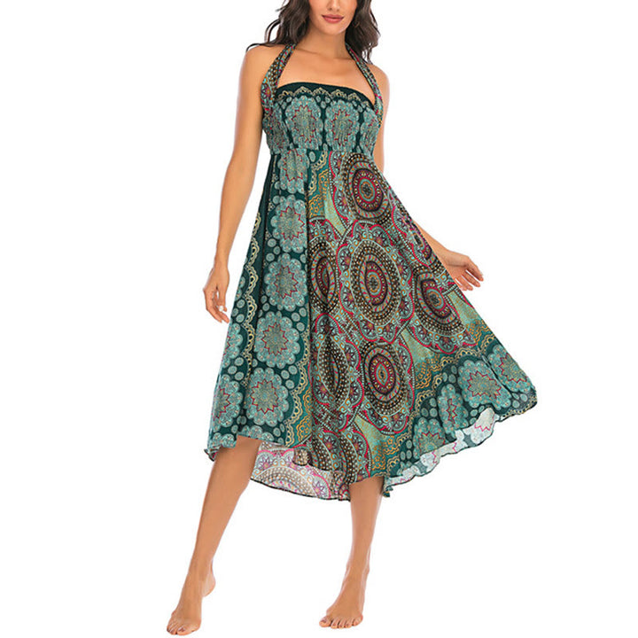 Buddha Stones Dos Estilos Falda con Cordones Estilo Bohemio con Mandala Flor - image 3