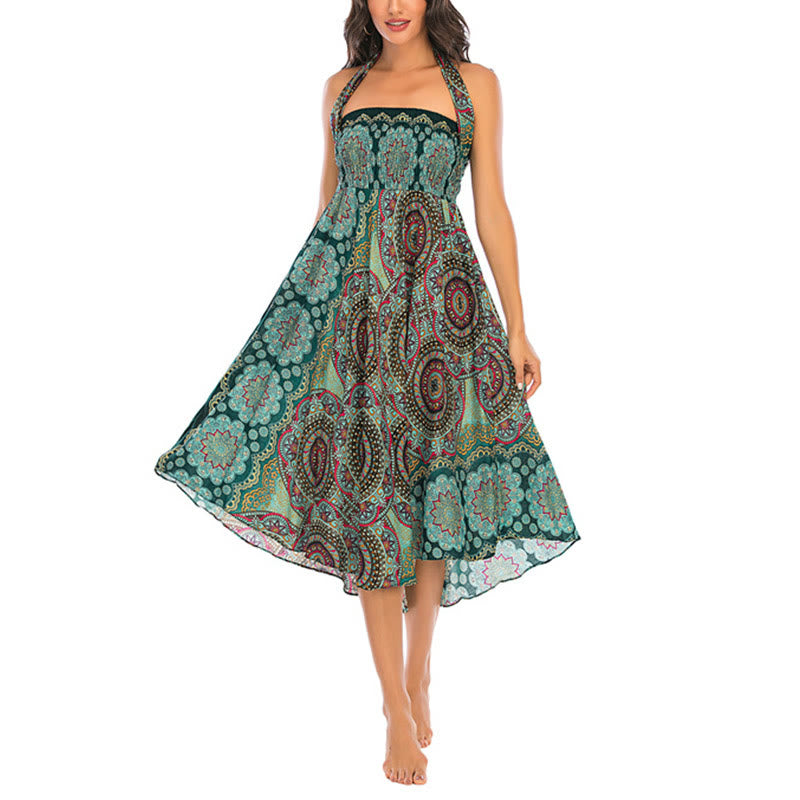 Buddha Stones Dos Estilos Falda con Cordones Estilo Bohemio con Mandala Flor - image 9