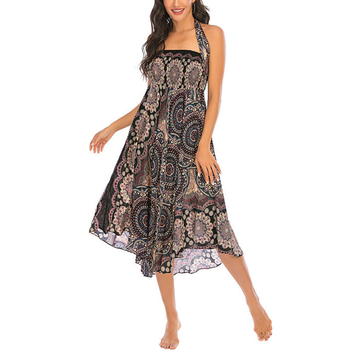 Buddha Stones Dos Estilos Falda con Cordones Estilo Bohemio con Mandala Flor - image 12