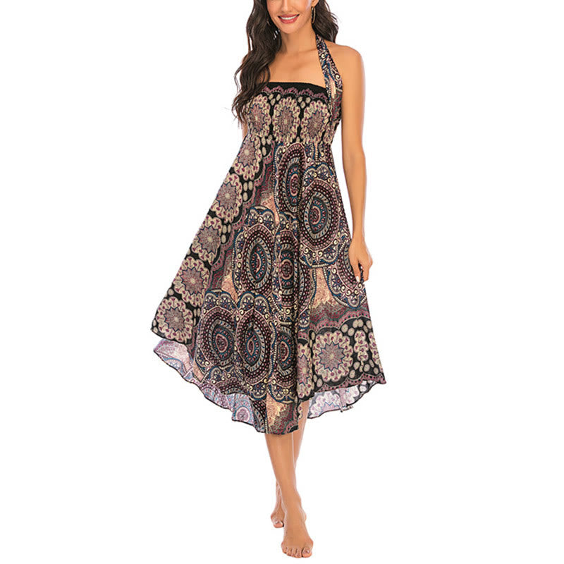 Buddha Stones Dos Estilos Falda con Cordones Estilo Bohemio con Mandala Flor - image 16