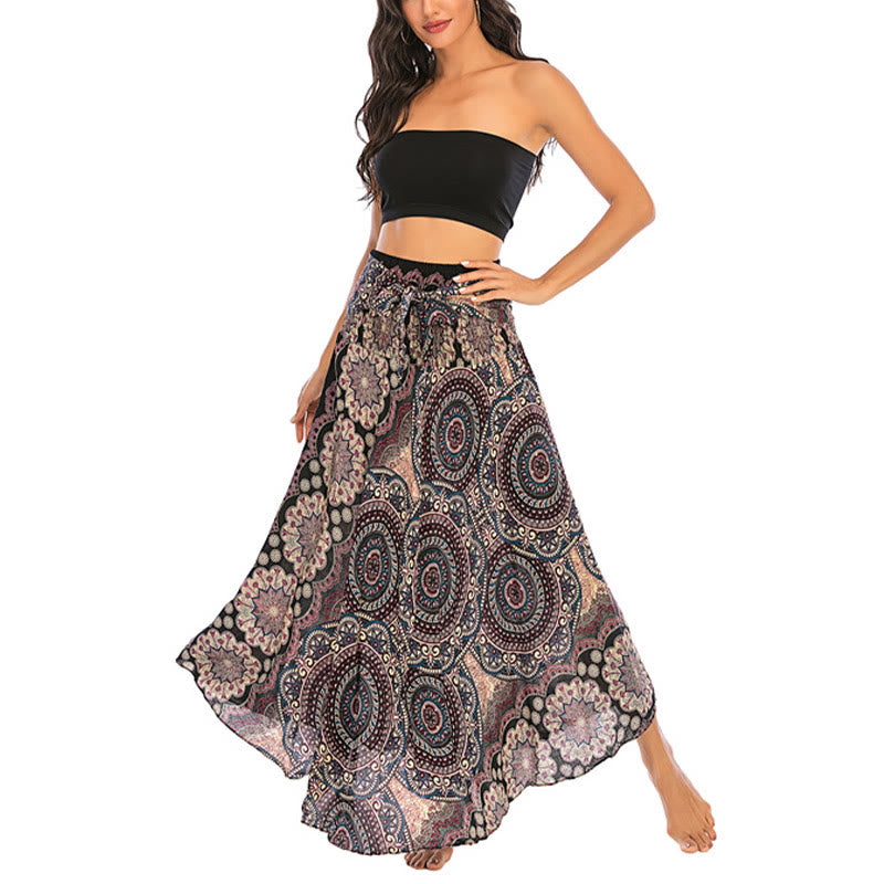 Buddha Stones Dos Estilos Falda con Cordones Estilo Bohemio con Mandala Flor - image 11