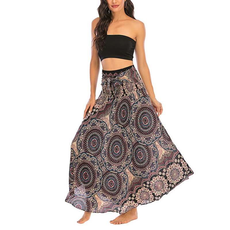 Buddha Stones Dos Estilos Falda con Cordones Estilo Bohemio con Mandala Flor - image 13