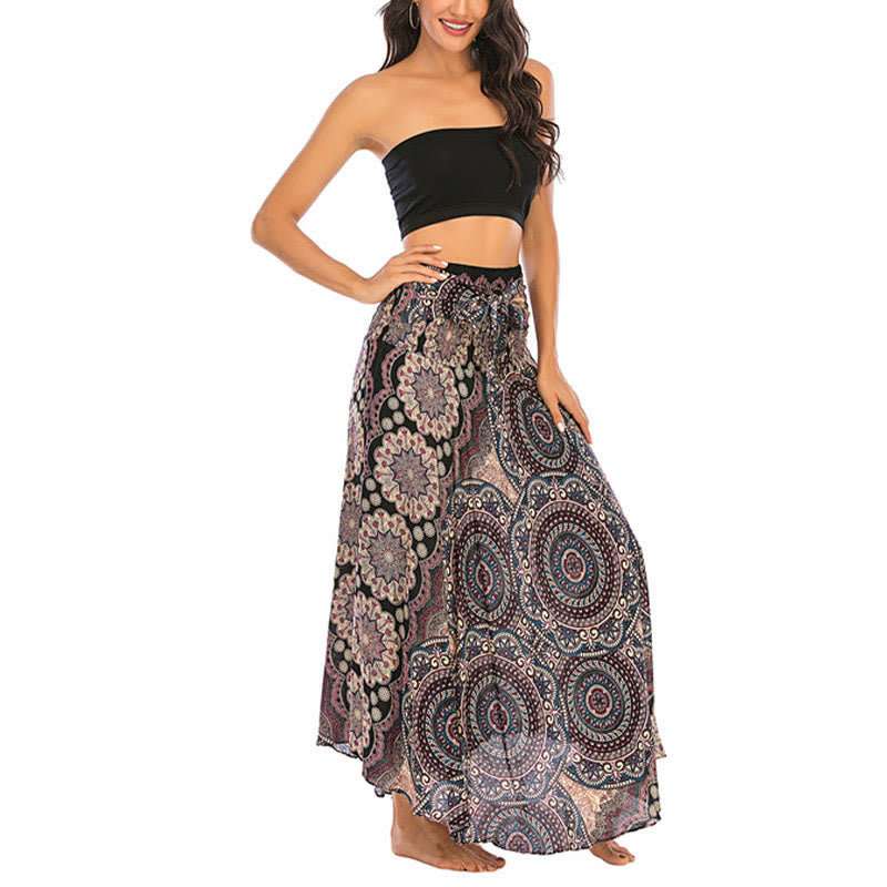 Buddha Stones Dos Estilos Falda con Cordones Estilo Bohemio con Mandala Flor - image 15