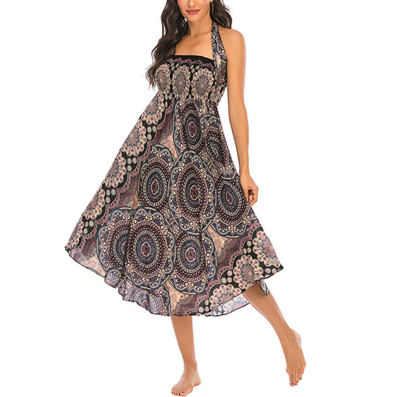 Buddha Stones Dos Estilos Falda con Cordones Estilo Bohemio con Mandala Flor - image 18